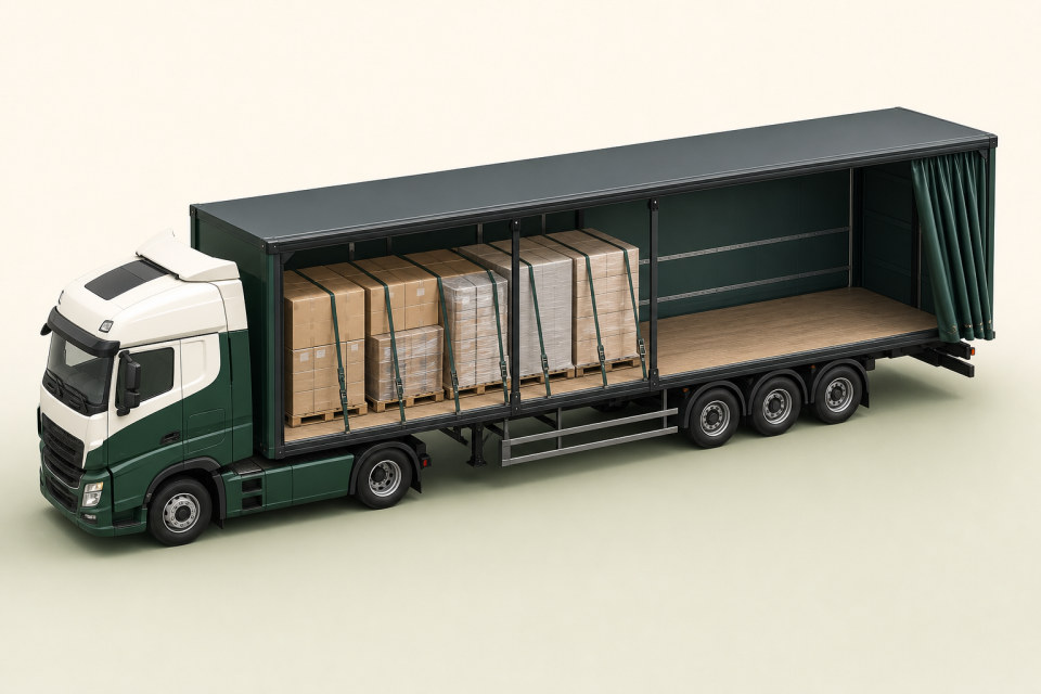 A scheduled linehaul truck carrying existing freight with unused deck space at the rear